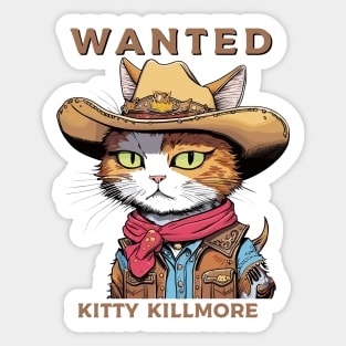 Kitty Cowboy Bandit Sticker